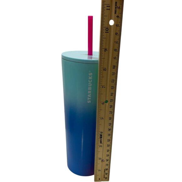 Starbucks Stainless Steel Tumbler Venti Cold Pink Green Blue New Coffee Ombre - Picture 6 of 6